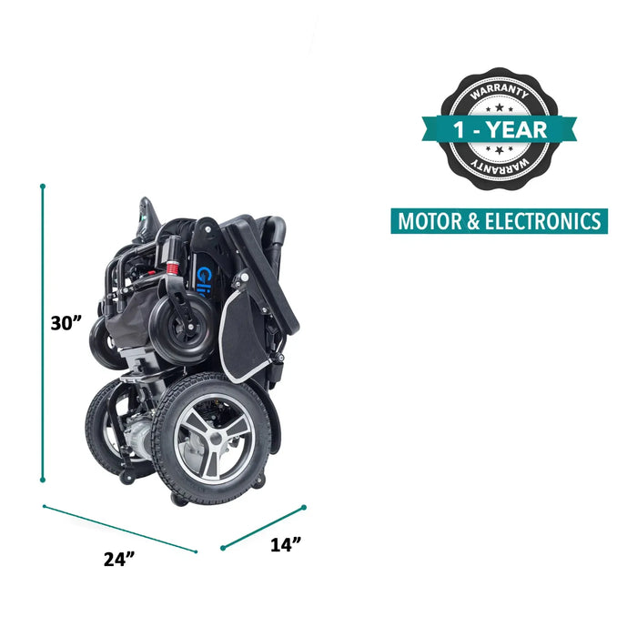 Glide Care G-6 Lightweight Foldable Electric Wheelchair for Adults – Airline-Approved