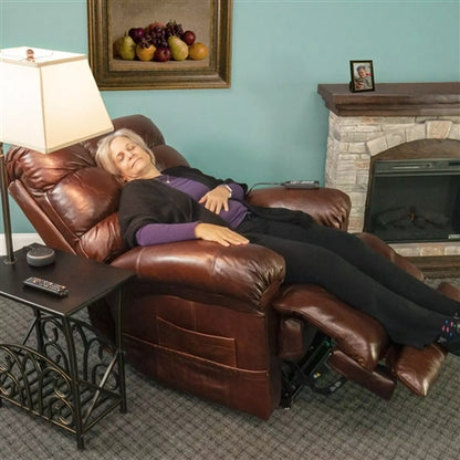 Journey Deluxe Perfect Sleep Chair genuine leather lift recliner with lay-flat positioning for comfort