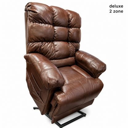 Journey Deluxe Perfect Sleep Chair 2-zone leather lift recliner with power lift assistance for easier standing