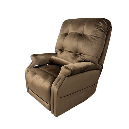 Journey Perfect Sleep Chair 2-Zone Microlux microfiber lift recliner in chocolate with supportive comfort design