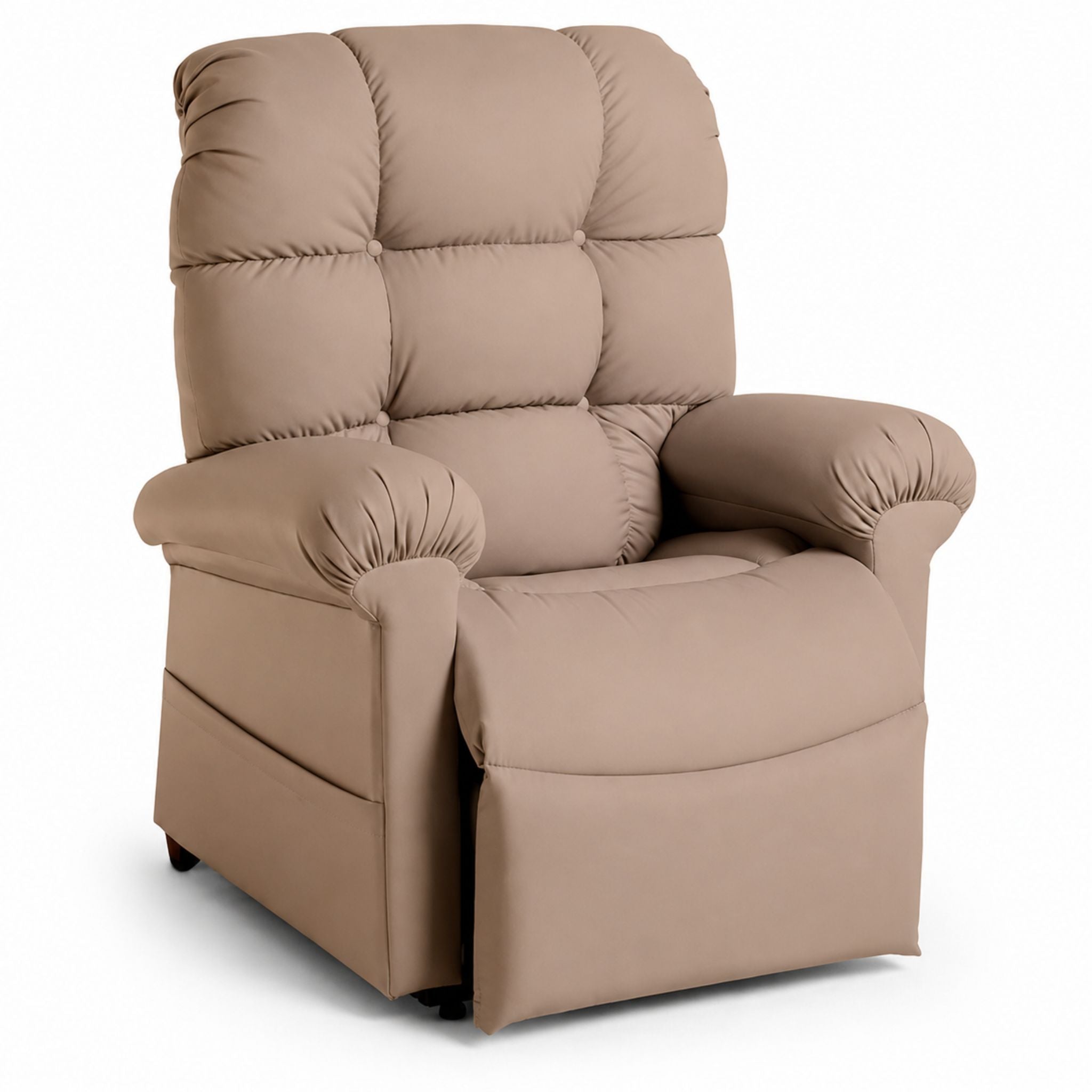 Journey Perfect Sleep Chair in Saddle MiraLux upholstery featuring plush cushioning and power lift assistance