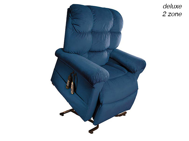Journey Perfect Sleep Chair blue Microlux microfiber recliner with lift assistance and adjustable positioning