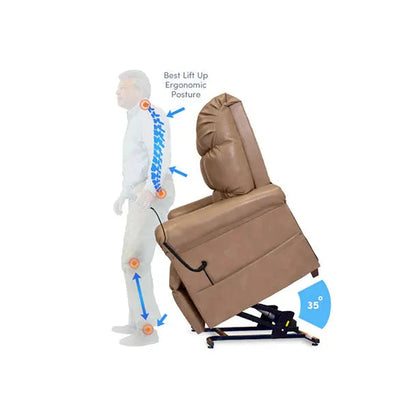 Journey Perfect Sleep Chair lift function helps raise chair position for easier sitting and standing transitions