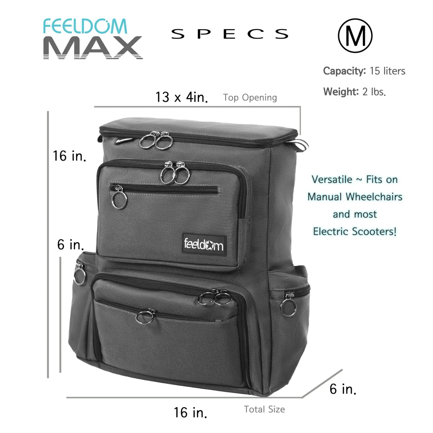 MAX Deluxe MEDIUM Wheelchair Backpack