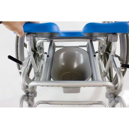 Bariatric Shower/Commode/Transport Chair 600 lb Capacity – Width Adjustable, Self-Propelling – MaxiBathe™ by Platinum Health