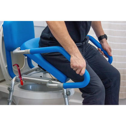 GentleBoost Uplift Assist Commode & Shower Chair with Integrated Toilet Safety Rail Self-Powered Uplift Seat
