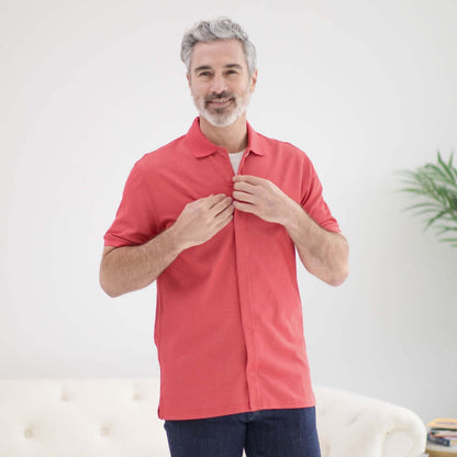 MagnaReady adaptive magnetic polo shirt easy dressing classic fit knit polo