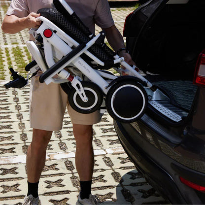 OAS Air Pro folding electric wheelchair loading easily into an SUV cargo area for travel