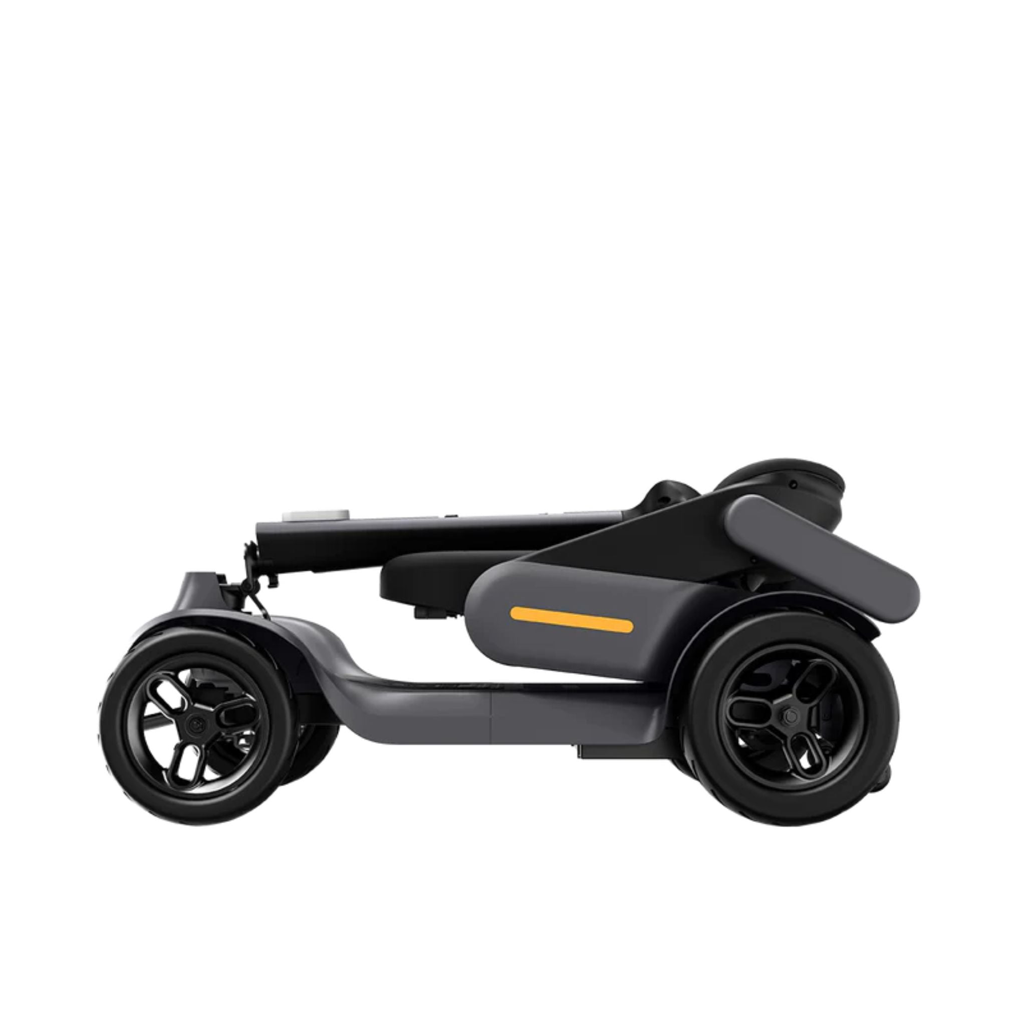 Paiseec S3 mobility scooter shown fully folded into a compact configuration for convenient vehicle transport and space-saving storage.