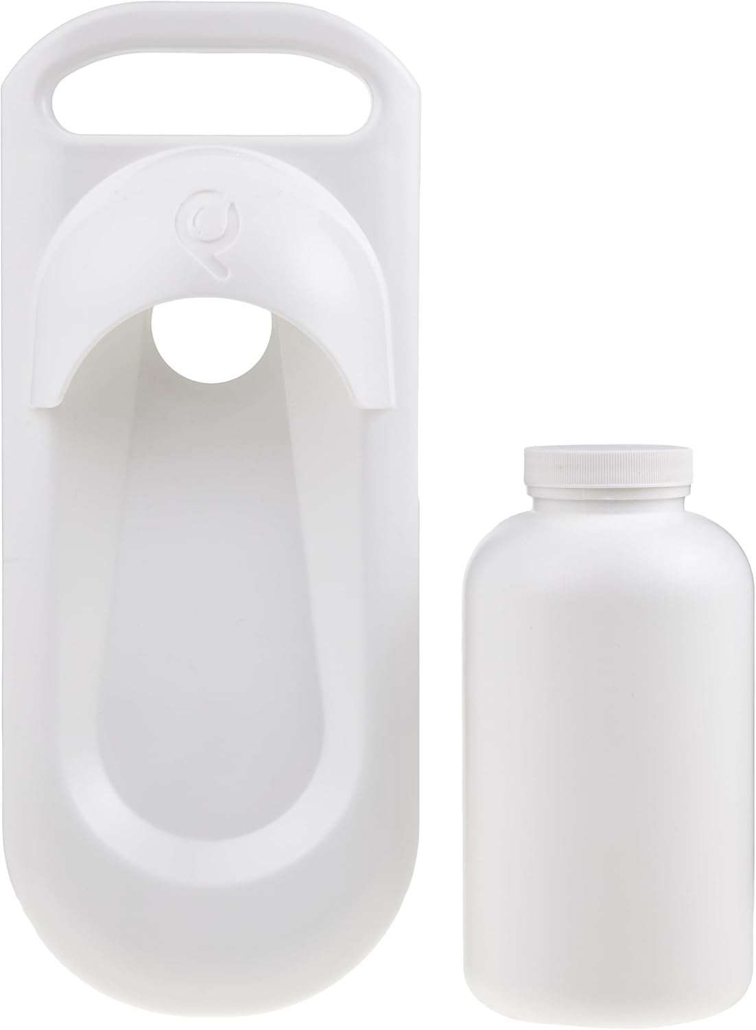 PottyCap reusable female urinal featuring an ergonomic handle, integrated splash guard and detachable 32-ounce collection bottle for bedside, travel and incontinence management use.