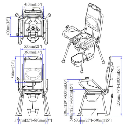 GentleBoost Power Uplift 3-in-1 Electric Hygiene Lift Chair – Raised Toilet, Commode & Shower Chair