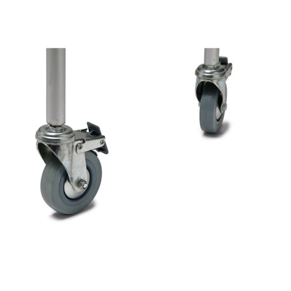 3-in-1 Aluminum Commode - Back Bar and Casters