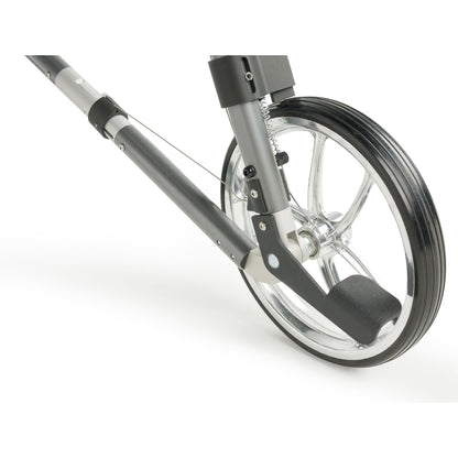 Gait Trainer Rollator Walker – Upright Folding Walker with Sliding Seat & Brakes