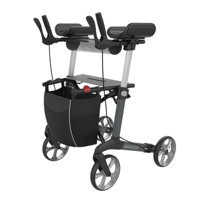 Rehasense SERVER W Upright Indoor Rollator – Forearm Support Walker with Foldable Design