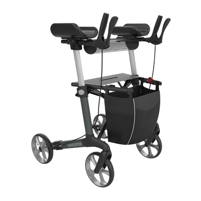 Rehasense SERVER W Upright Indoor Rollator – Forearm Support Walker with Foldable Design