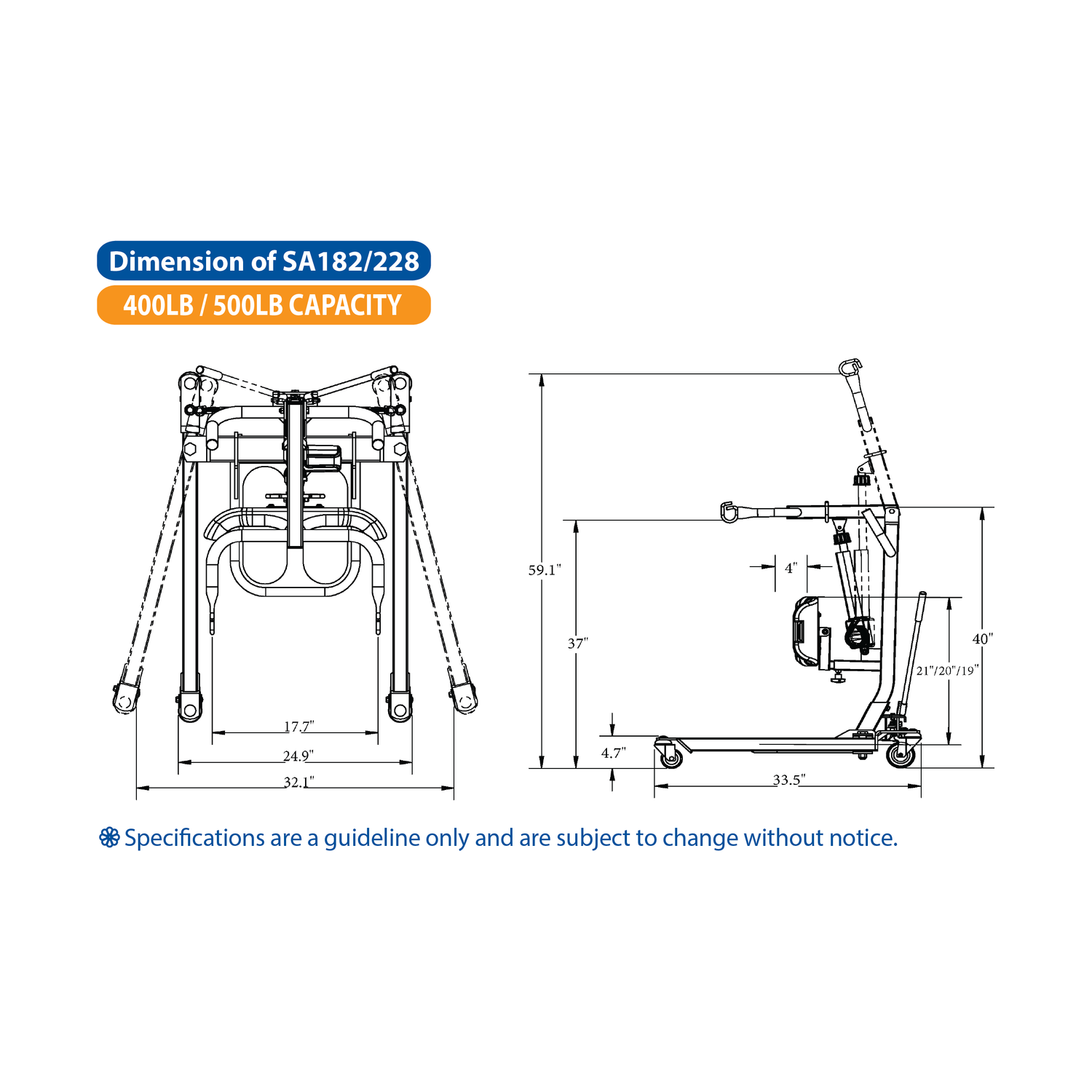 The BestStand SA228 (500lb series) Heavy-Duty Electric Sit-to-Stand Lift