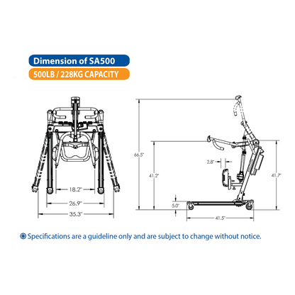 The BestStand® SA500  Heavy-Duty Sit-to-Stand Lift