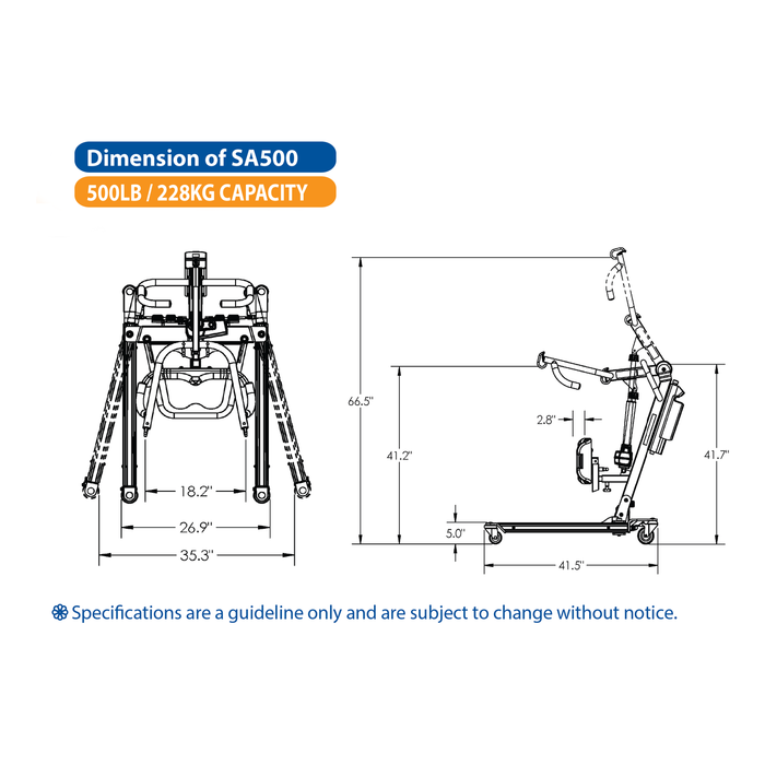The BestStand® SA500  Heavy-Duty Sit-to-Stand Lift