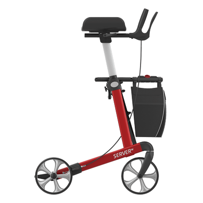 Rehasense SERVER W Upright Indoor Rollator – Forearm Support Walker with Foldable Design