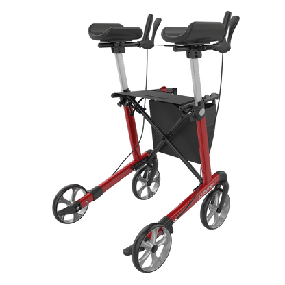 Rehasense SERVER W Upright Indoor Rollator – Forearm Support Walker with Foldable Design