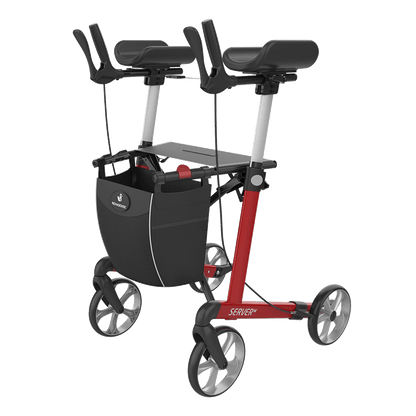 Rehasense SERVER W Upright Indoor Rollator – Forearm Support Walker with Foldable Design