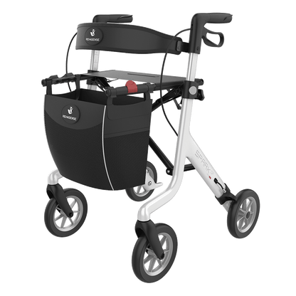 Rehasense SPARK CF Carbon Fiber Rollator – Ultra-Lightweight Folding Walker with Seat