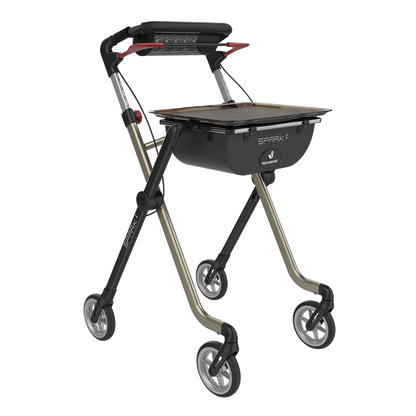Rehasense SPARK Indoor Rollator – Ultra-Lightweight Folding Walker with Tray