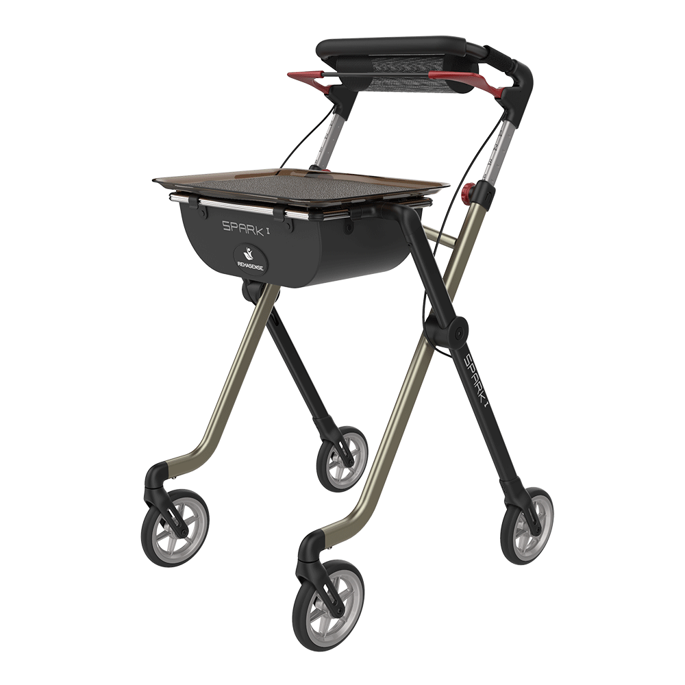 Rehasense SPARK Indoor Rollator – Ultra-Lightweight Folding Walker with Tray
