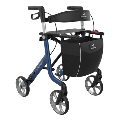 Rehasense SPARK LX Lightweight Rollator – Foldable Aluminum Walker with Seat (Best Seller)