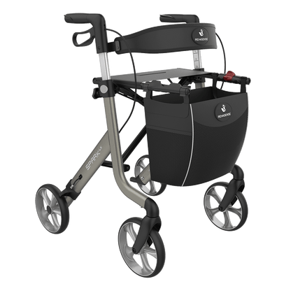 Rehasense SPARK LX Lightweight Rollator – Foldable Aluminum Walker with Seat (Best Seller)