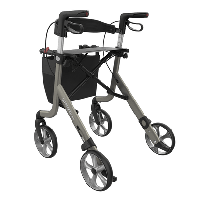 Rehasense SPARK LX Lightweight Rollator – Foldable Aluminum Walker with Seat (Best Seller)