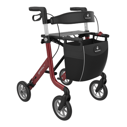 Rehasense SPARK LX Lightweight Rollator – Foldable Aluminum Walker with Seat (Best Seller)