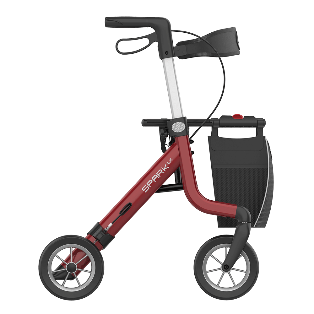 Rehasense SPARK LX Lightweight Rollator – Foldable Aluminum Walker with Seat (Best Seller)