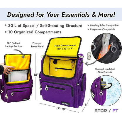 STAR / FT - Feeding Tube-Compatible Deluxe Wheelchair Bag