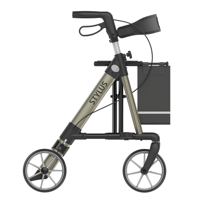 Rehasense STYLUS Lightweight Rollator – Side-Folding Aluminum Walker with Seat