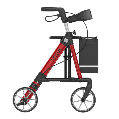 Rehasense STYLUS Lightweight Rollator – Side-Folding Aluminum Walker with Seat