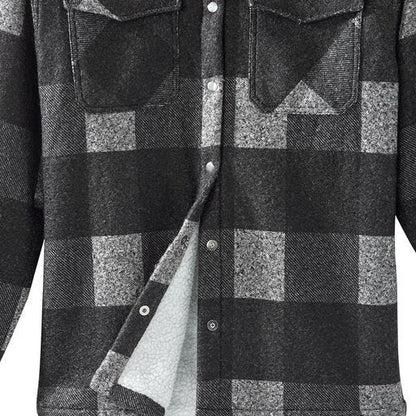 Men's Magnetic Closure Sherpa Lined Shirt Jacket