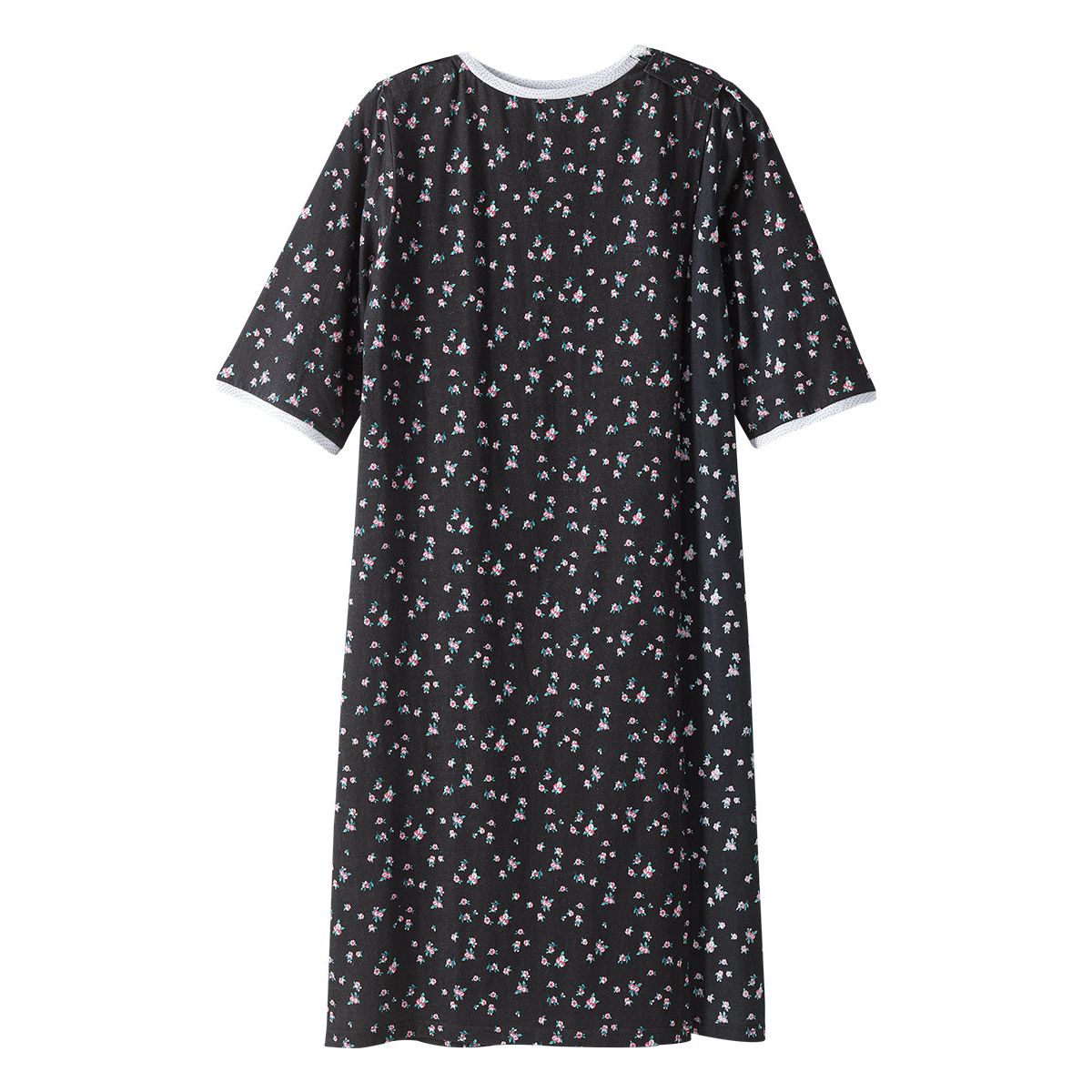 Open Back Knit Nightgown with Lace Trim