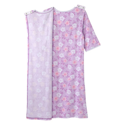 Open Back Knit Nightgown with Lace Trim