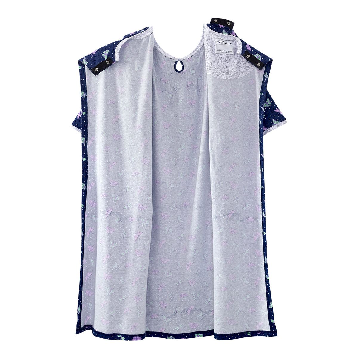 Open Back Knit Nightgown with Lace Trim