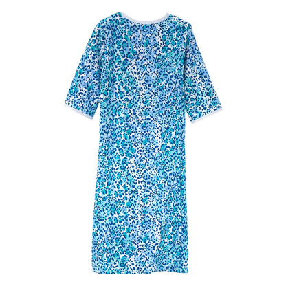 Open Back Knit Nightgown with Lace Trim