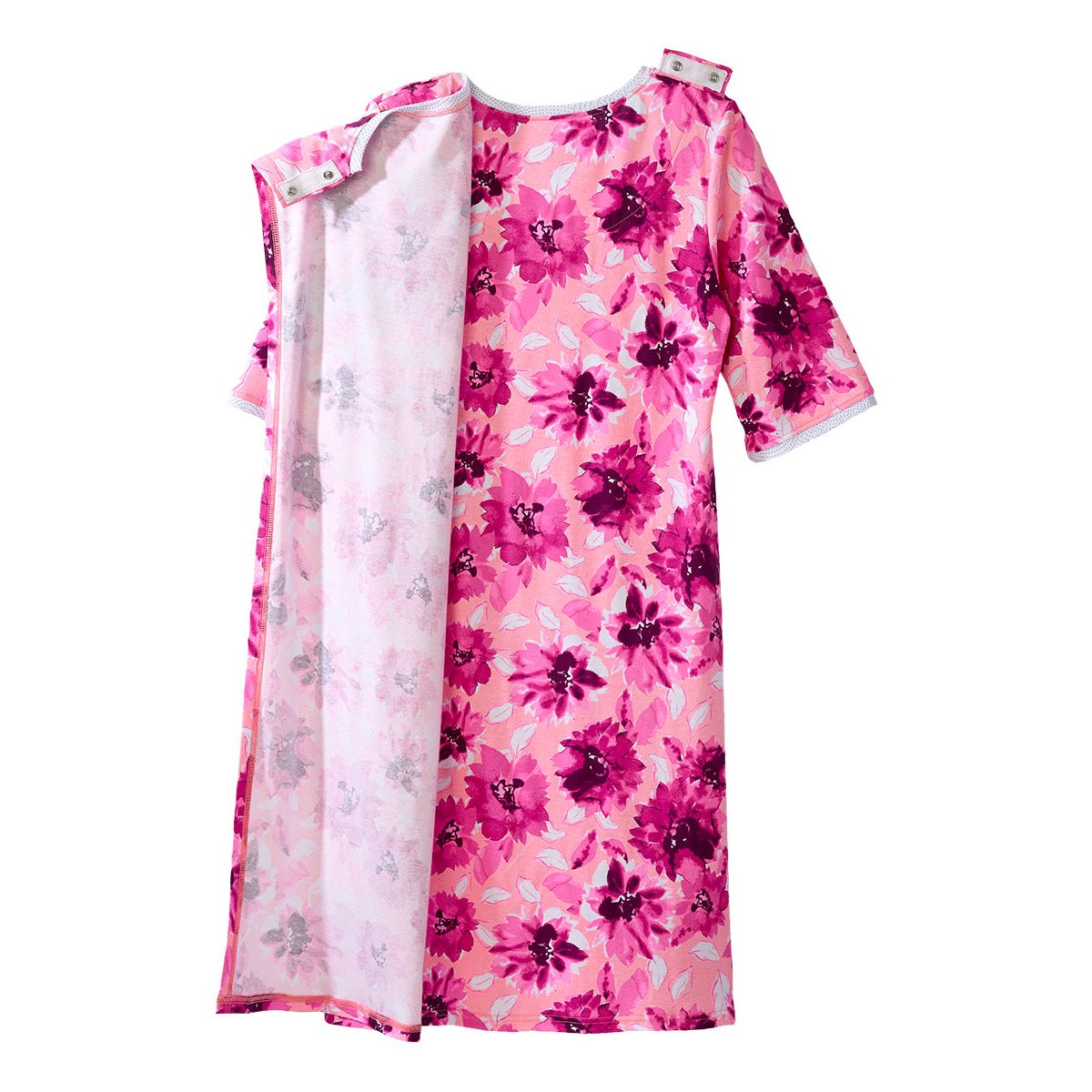 Open Back Knit Nightgown with Lace Trim