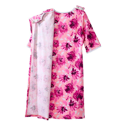 Open Back Knit Nightgown with Lace Trim