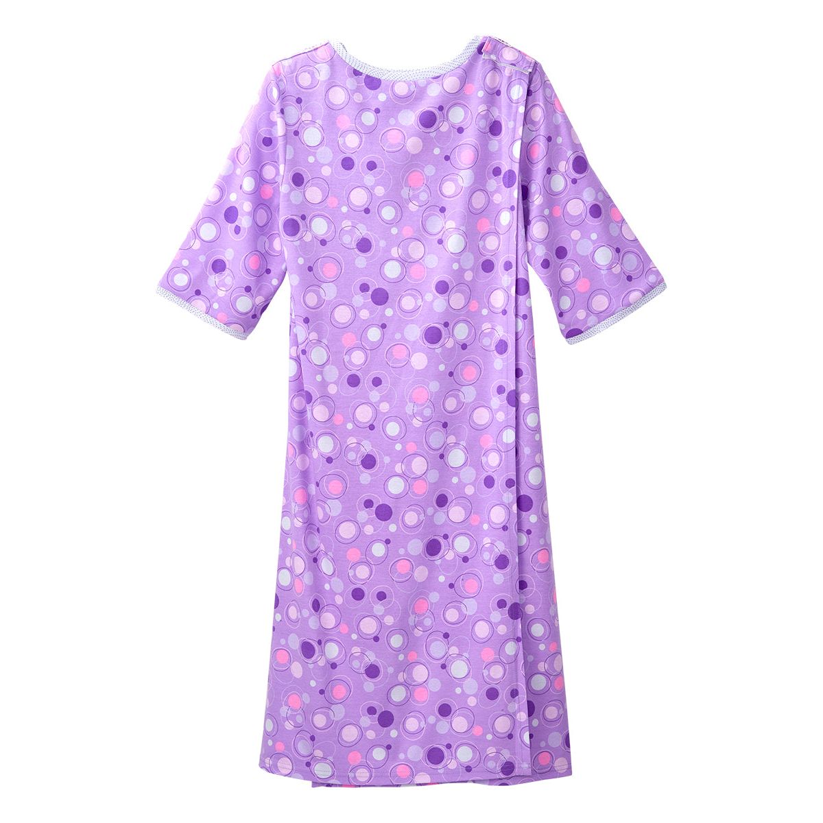 Open Back Knit Nightgown with Lace Trim