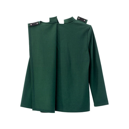 Men's Adaptive Open Back Polo Shirt with Long Sleeves