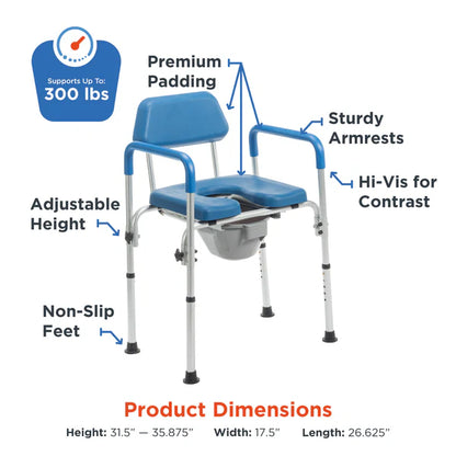 Cloth Secure Commode SoftSecure Commode Chair – Adjustable & Antimicrobial