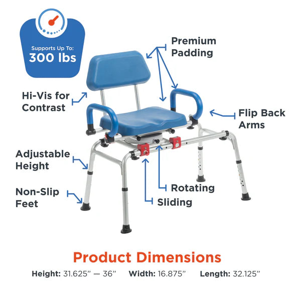SoftSecure Rotating Transfer Bench with Microban