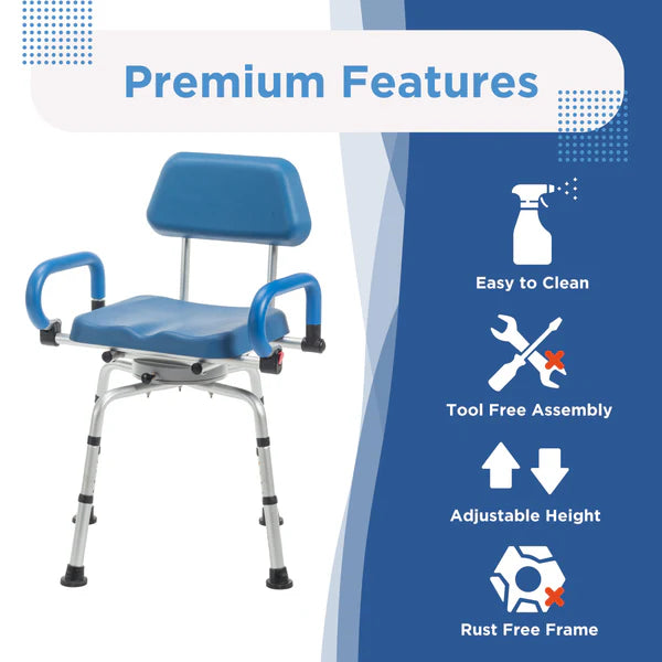 SoftSecure Rotating Shower Chair with Microban