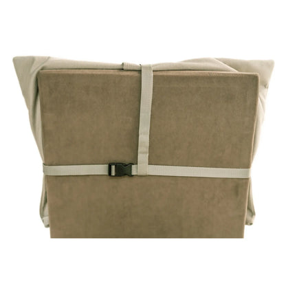 Rear view of Tausi support system showing adjustable buckle straps for secure chair attachment