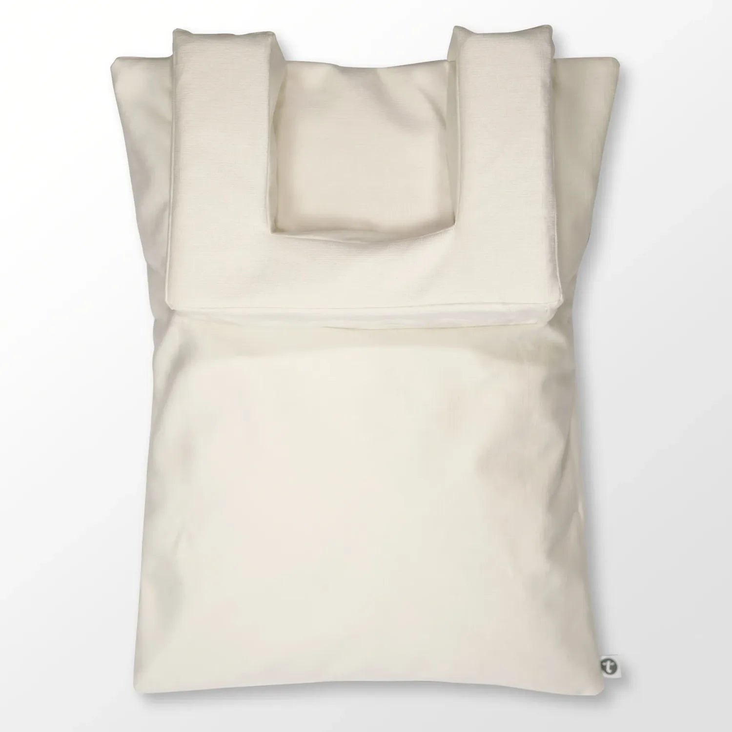 Ivory-colored Tausi Vertical Support System with integrated upper back and neck support